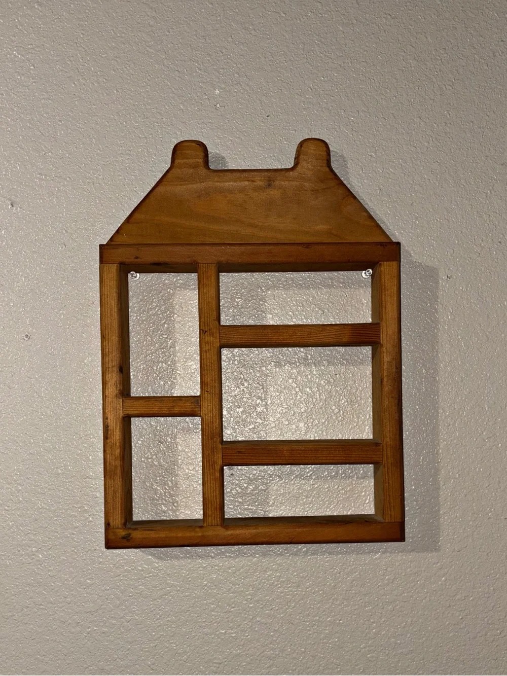 Vintage Wooden House Trinket & Miniature Display cubby Shelf